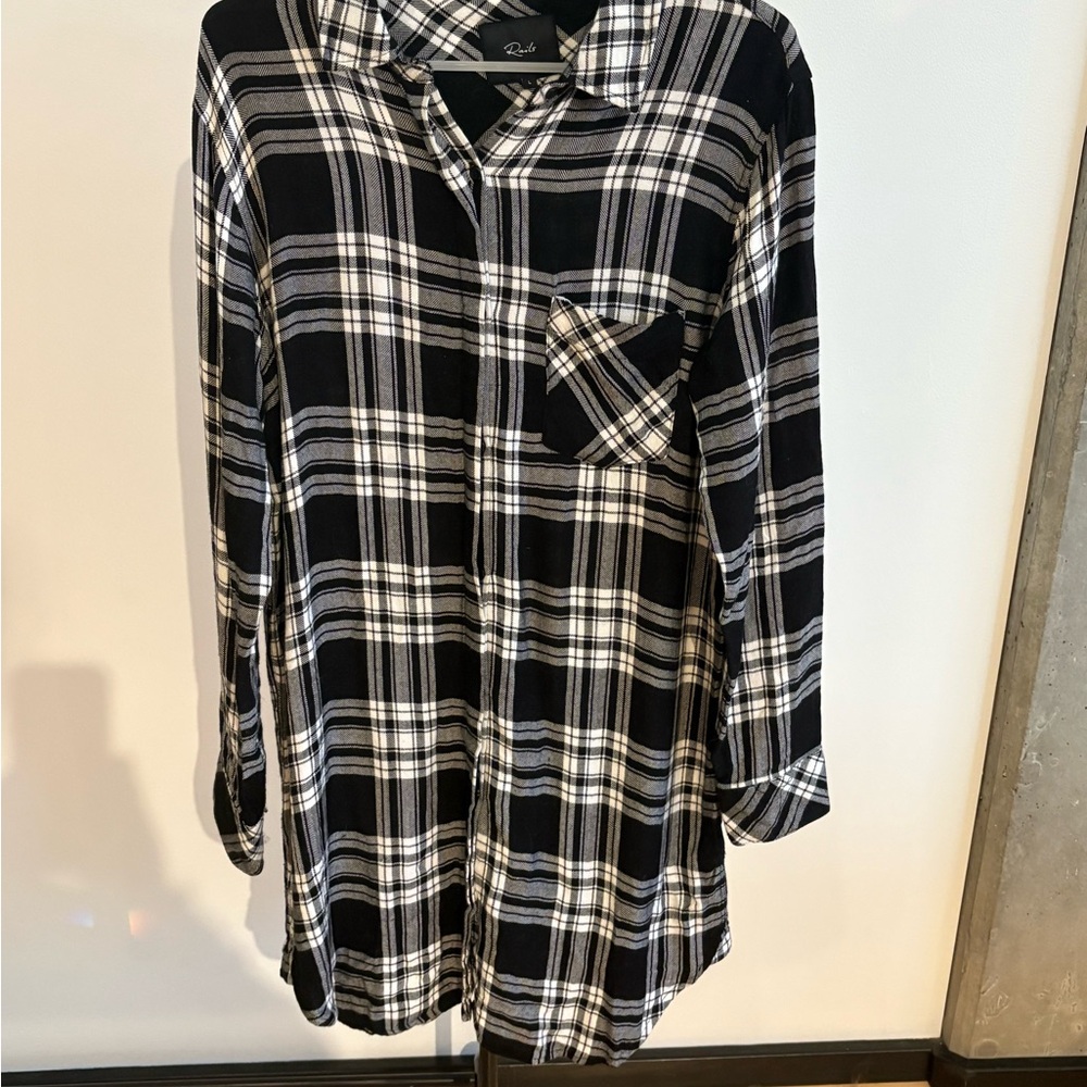 Rails Monochrome Plaid Flannel Shirt
